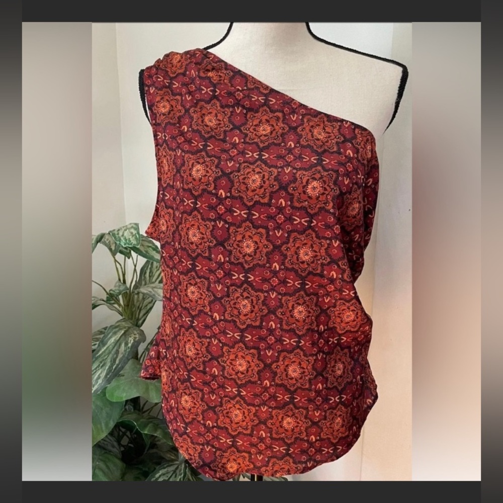 NWOT Free People paisley open shoulder top